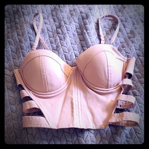 Light pink Pleather corset like top